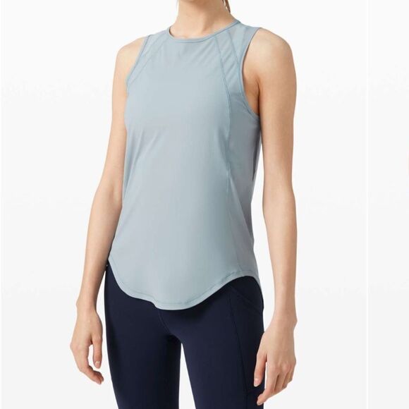Lululemon Sculpt Running Round Neck Tank Top In Blue Cast Size 6 - Picture 1 of 8